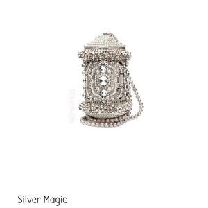 Silver Beaded Lantern Bag